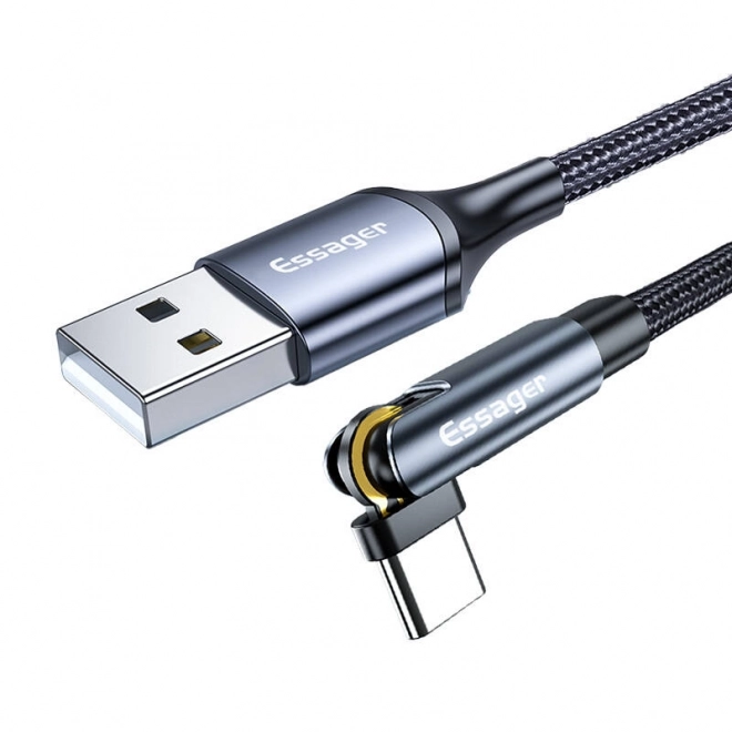 USB-A 3v1 kábel Essager USB-C/Lightning/Micro 1m sivý