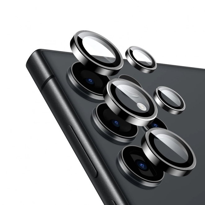 Ochranné sklo na objektív fotoaparátu pre Samsung Galaxy S24 Ultra čierne