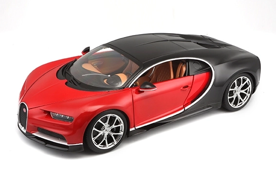 Kovový model autíčka Bugatti Chiron čierno/červený