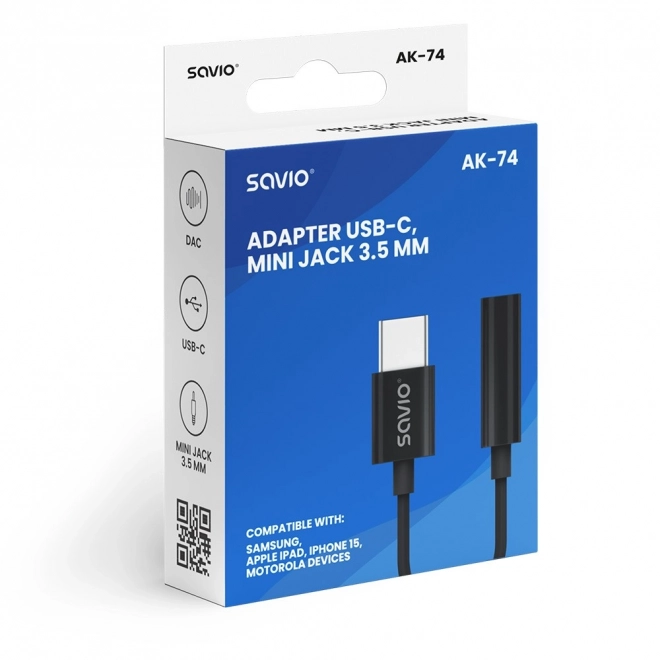 Adaptér audio - USB-C na jack 3,5 mm