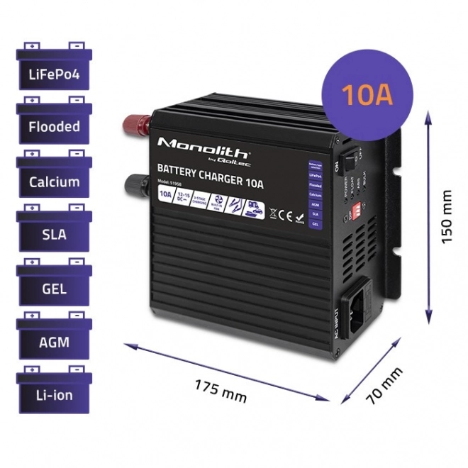 Inteligentná nabíjačka Monolith pre batérie LiFePO4 AGM GEL SLA