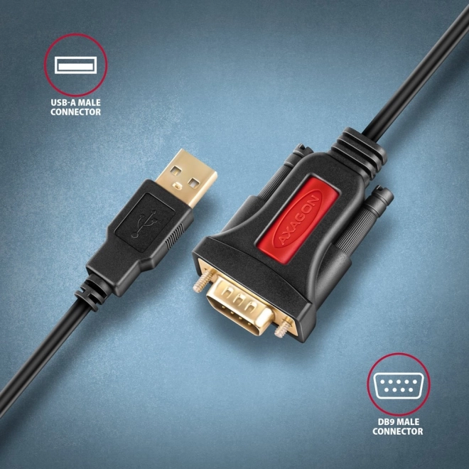 USB 2.0 na RS-232 adaptér 1,5 m kábel s čipom Prolific