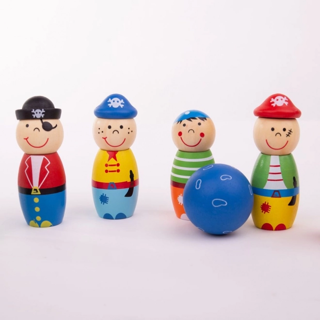 Bigjigs Toys Drevené kuželky Piráti