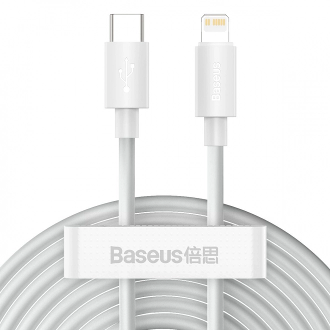 Kábel Baseus Simple Wisdom USB-C na Lightning PD 20W 1,5 m biely