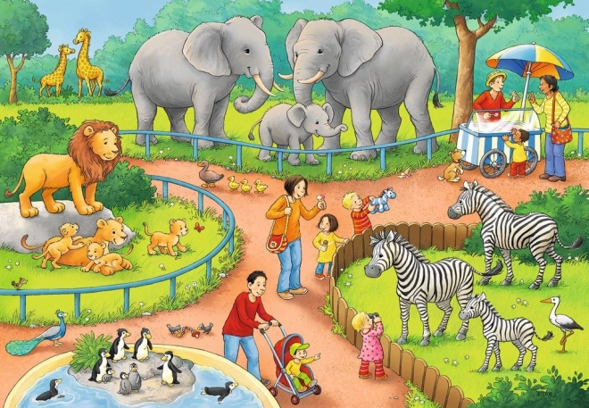 Ravensburger: Puzzle 2v1 - Deň v zoo