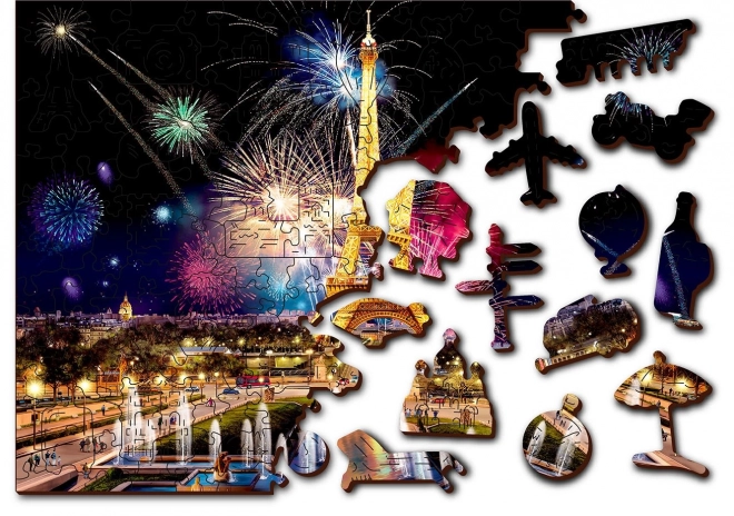 Drevené puzzle nočný Paríž 2v1