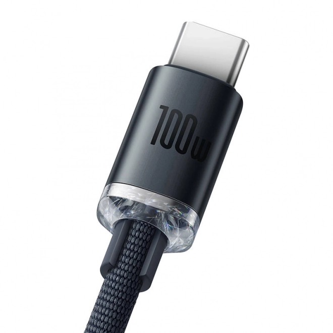 Baseus Crystal Shine kábel USB na USB-C 100W 2m čierny