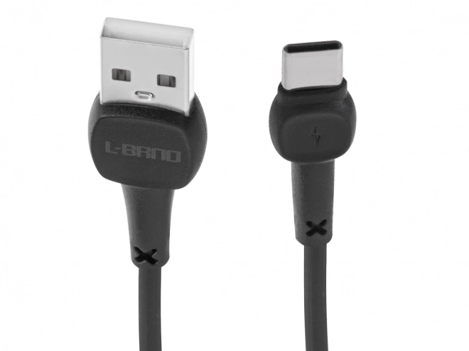 Čierny kábel na rýchle nabíjanie USB