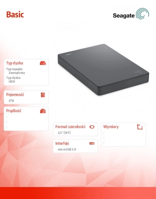 Externý disk Seagate Basic 2TB sivý