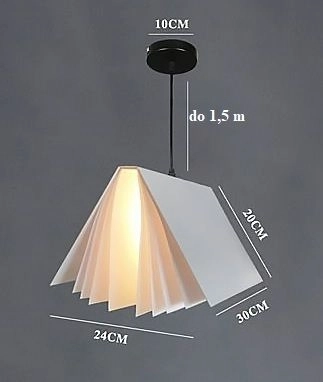 Štýlová závesná lampa – kniha biela