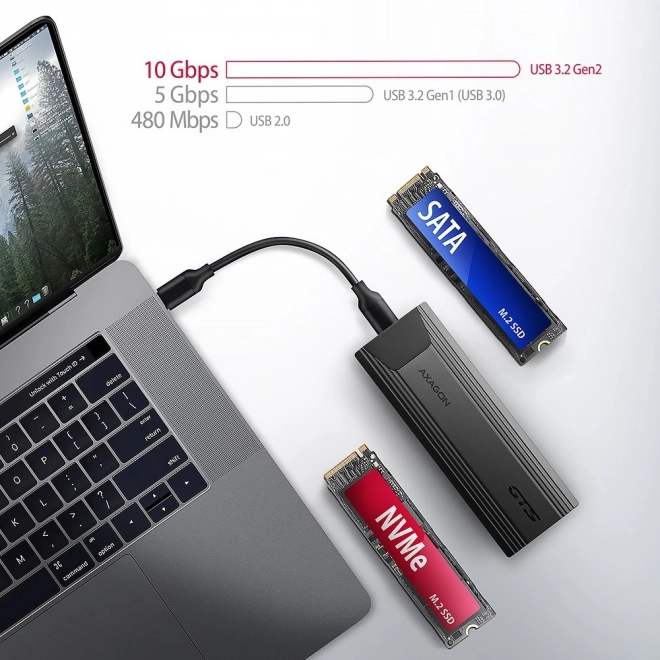 Univerzálne hliníkové puzdro bez skrutiek USB-C pre SSD disky