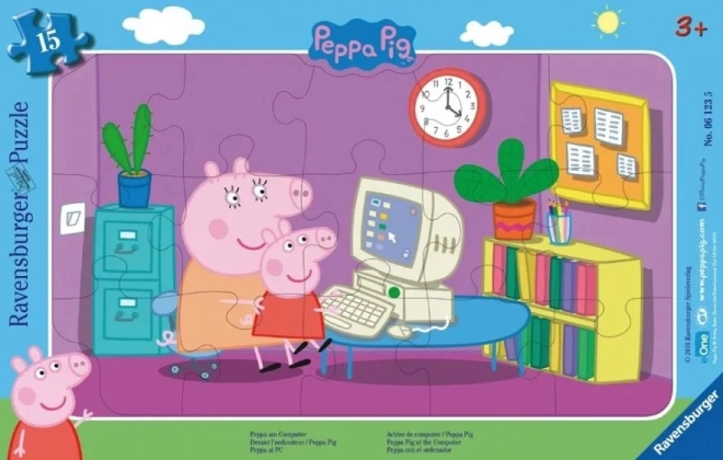 Puzzle Prasiatko Peppa 15 dielikov