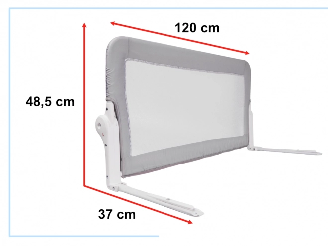 Ochranná zábrana na posteľ, otvárateľná, 120cm, šedá