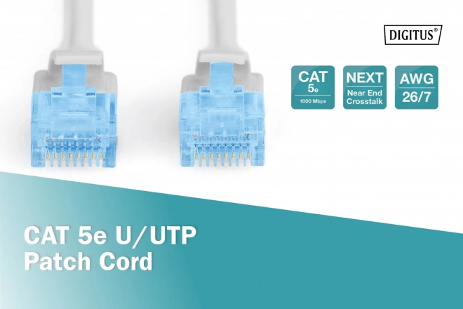 Sieťový patch kábel U/UTP Cat 5e 7 m sivý