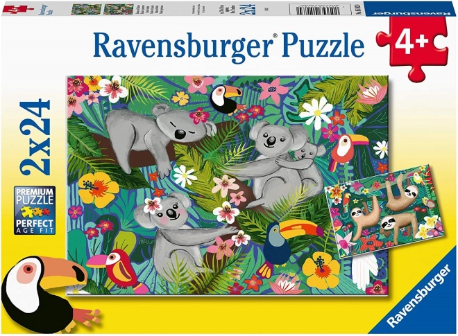 Puzzle Koaly a lenochodi 2x24 dielikov