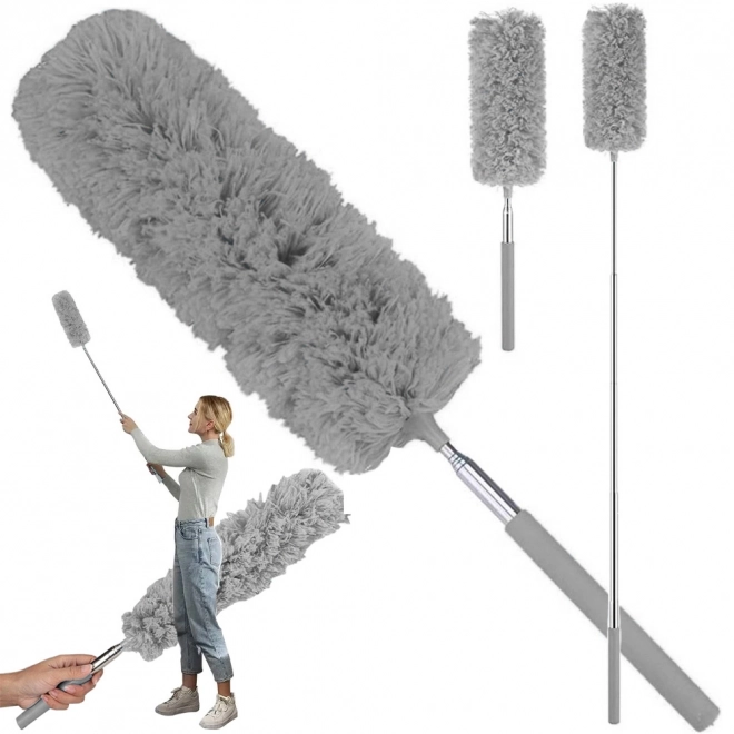 Kartáč na prach 88 cm šedý