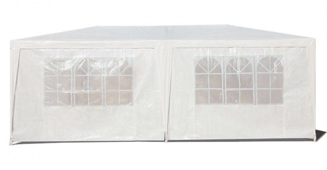 Záhradný komerčný pavilónový stan 3x6 m, 6 stien, biely