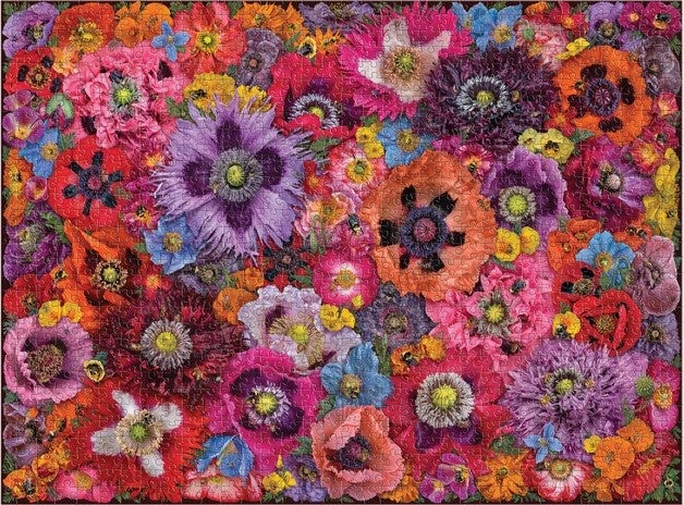 Galison Puzzle Včely medzi kvetmi maku 1000 dielikov