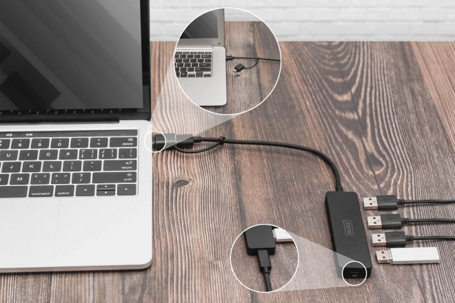 USB Hub 3.0 4-portový SlimLine