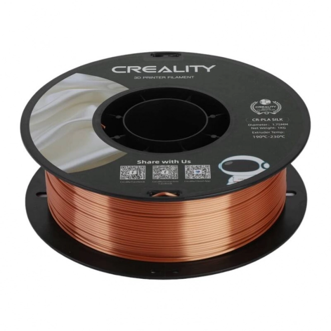 Hodvábny filament pre 3D tlačiarne v medenej farbe od Creality