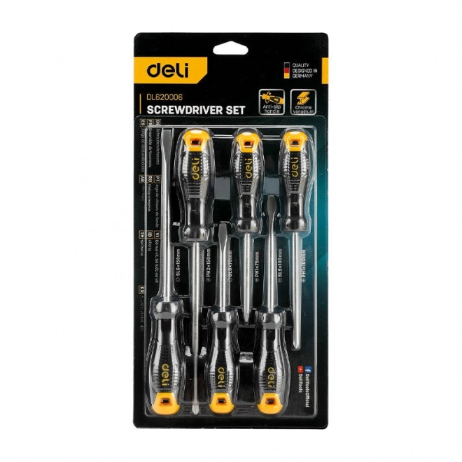 Sada skrutkovačov s magnetom Deli Tools