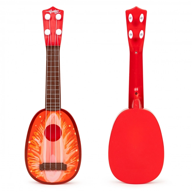 Detské ukulele so vzorom jahody