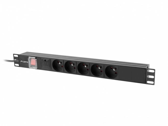 Listva napájací Rack PDU 19" 1U Lanberg 16A 5x230V 2m čierna IEC C14