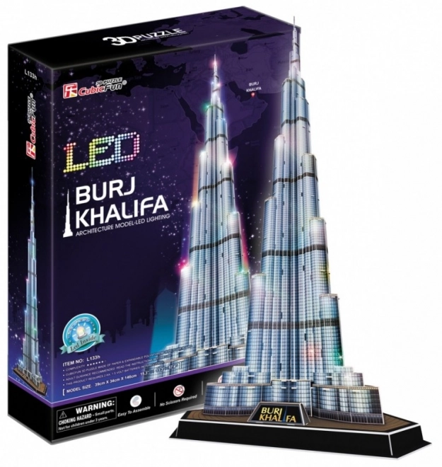 Svietiace 3D puzzle Burdž Chalífa