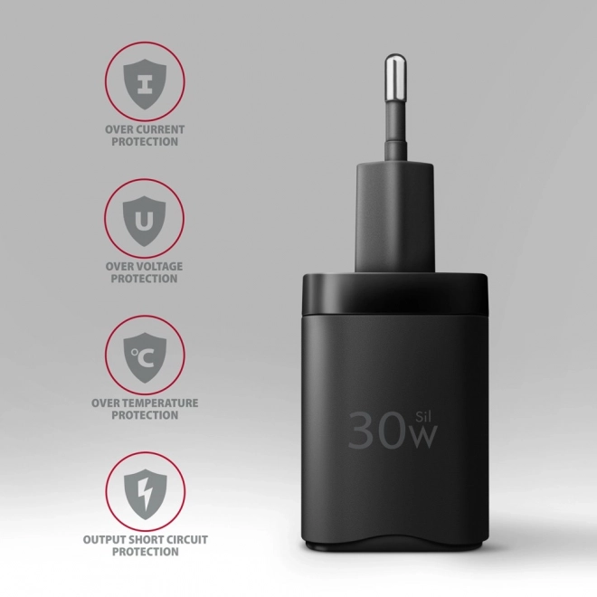 Rýchlonabíjačka do siete Axagon 30W s duálnym výstupom USB-C a USB-A