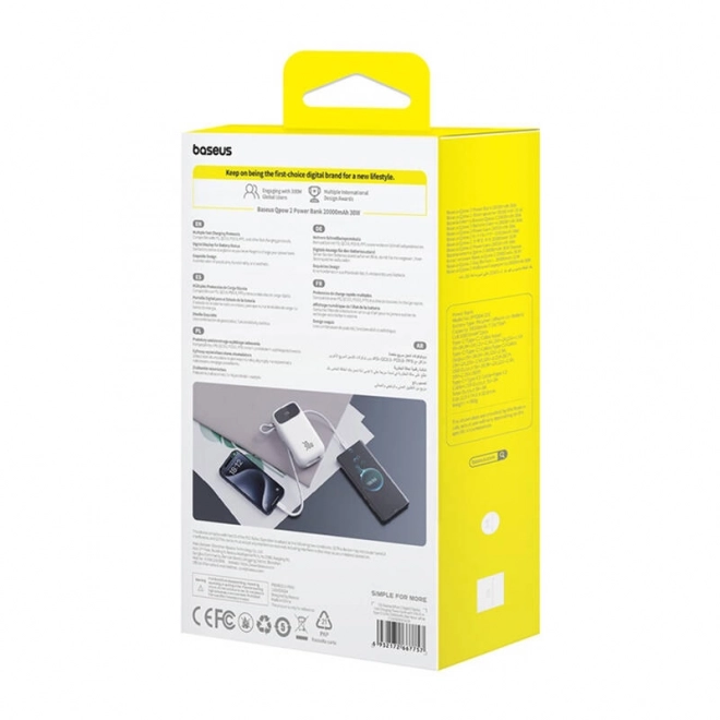 Powerbanka Baseus QPow 2 20000mAh 30W 2xUSB-C (biela)