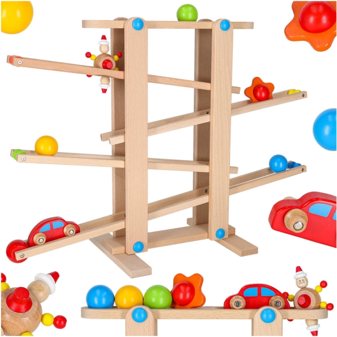 Drevený guľôčkový dráhový set Montessori XXL