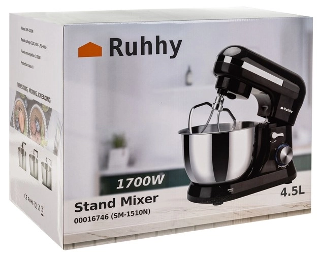 Ruhhy 16746 Kuchynský robot 4,5 l + 24 cukrárenských násad 1700 W