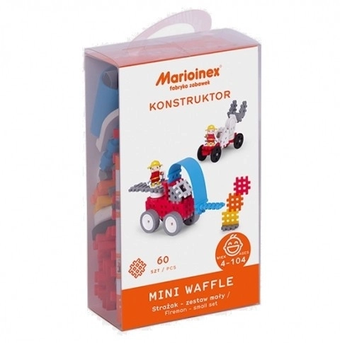 Kocky stavebné Mini Waffle - Malý hasičský set