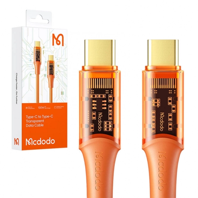 Kábel USB-C do USB-C McDodo 100W 1,8m (oranžový)