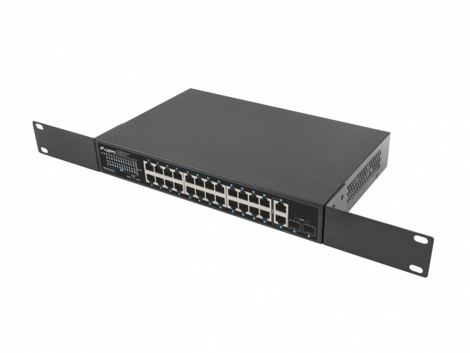 Lanberg gigabitový PoE+ switch s 24 portami a ochranou proti prepätiu