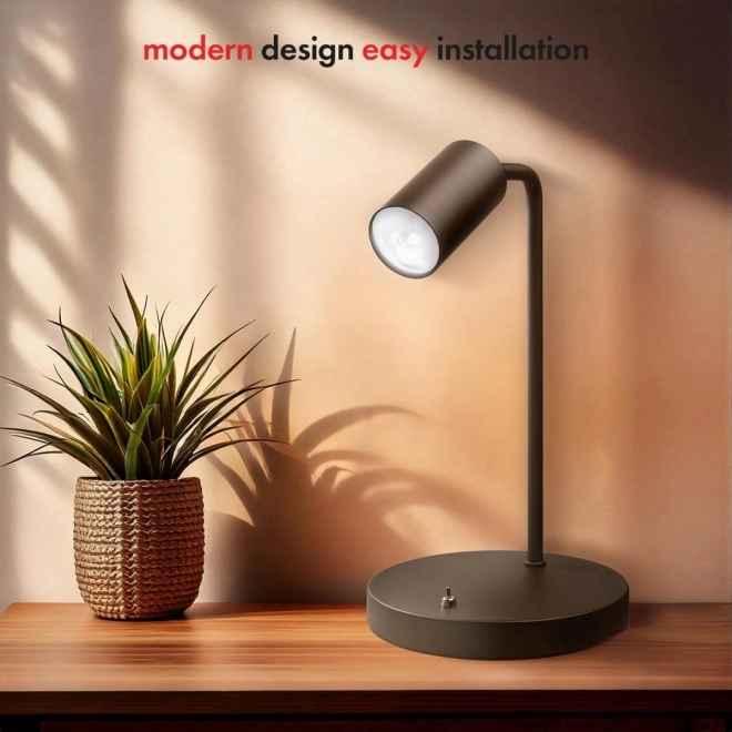Stolná lampa GU10 s vypínačom Maclean čierna okrúhla