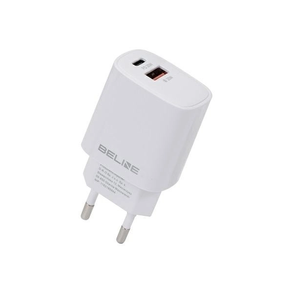 30W sieťová nabíjačka GaN USB-C + USB-A – Biela
