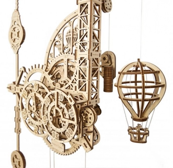 Ugears 3D drevené mechanické puzzle nástenné hodiny Aero