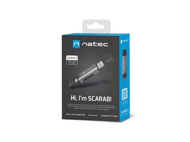 Čítač kariet Natec Scarab 3 USB A/C