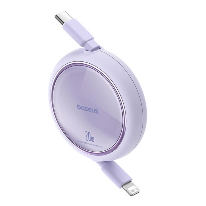Nabíjací kábel Baseus Free2Pull USB-C na Lightning 20W fialový