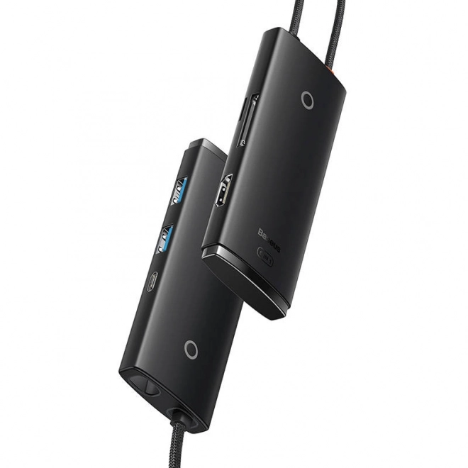 Baseus Lite Series Hub 6v1 USB-C na 2x USB 3.0 + USB-C + HDMI + SD/TF (čierny)