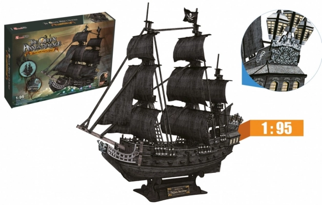 Puzzle 3D veľká sada Pirátska loď Pomsta kráľovnej Anny