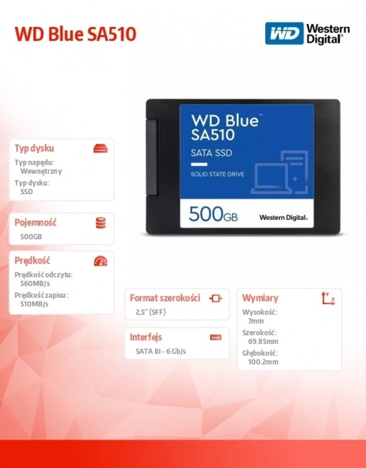 SSD disk WD Blue 500GB SA510