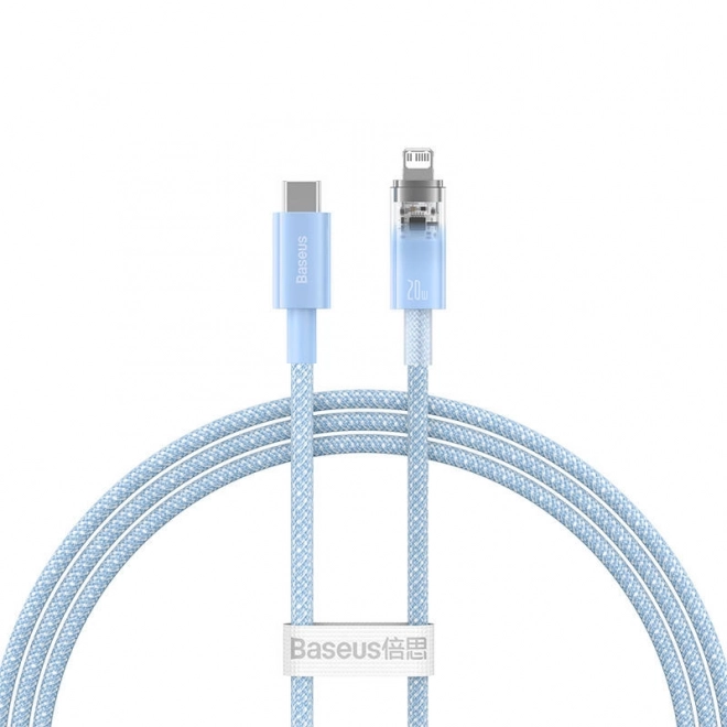 Rýchlonabíjací kábel USB-C na Lightning Explorer Series 1m modrý