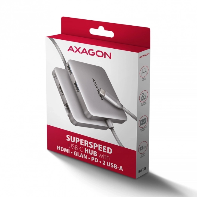 Viacportový USB-C hub s HDMI rozlíšením 4K a napájaním PD 100W