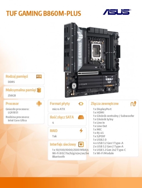 Základná doska Asus TUF Gaming B860M-PLUS