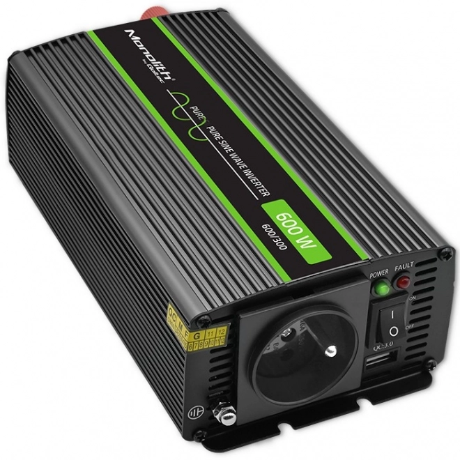 Praktická menička napätia Qoltec 1200W s USB