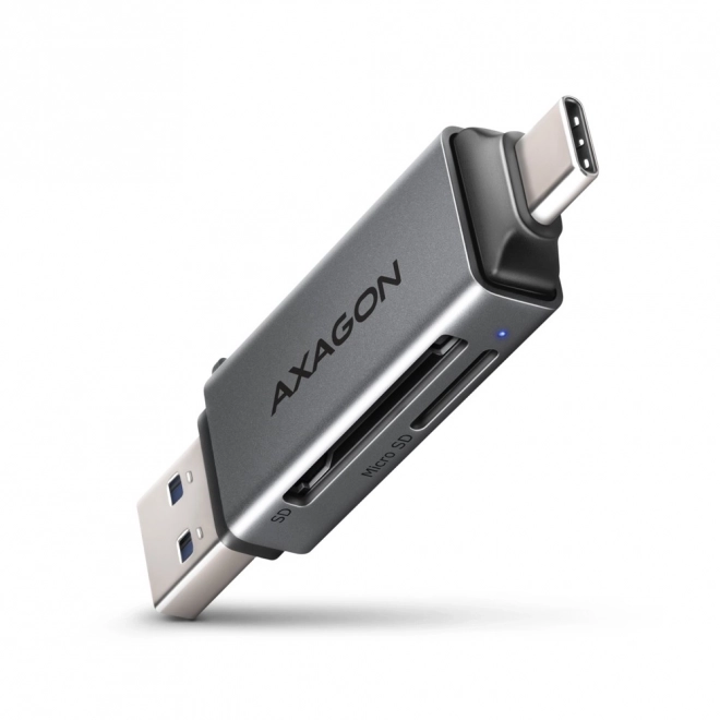 axagon externý čítač kariet USB-C a USB-A pre SD a microSD