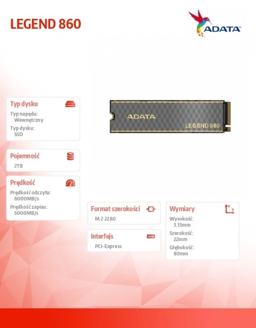 Výkonný SSD disk LEGEND 860 2TB PCIe