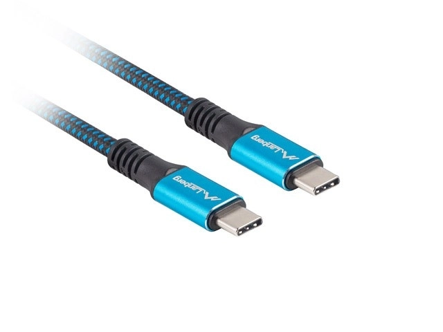 Lanberg kábel USB-C USB4 čierno-modrý 1.2m 100W 8K 60Hz